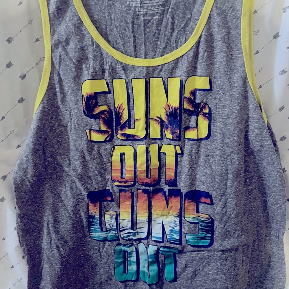 Suns out guns out muscle tank